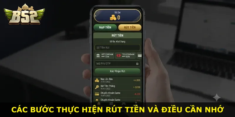 Các bước thực hiện rút tiền và điều cần nhớ