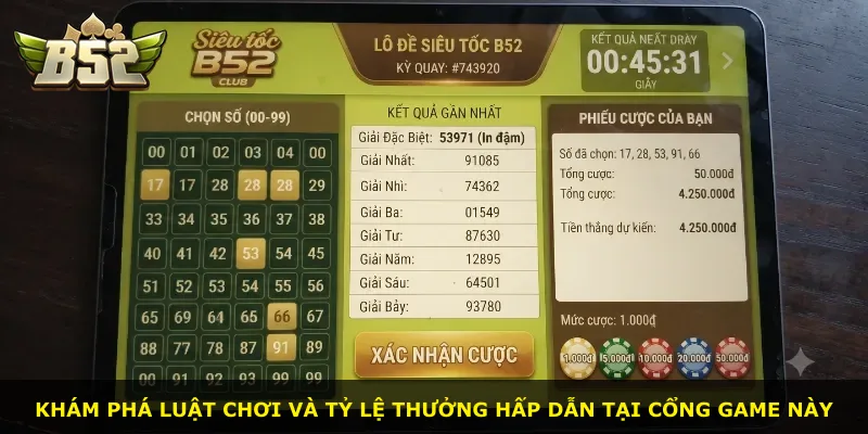 Khám phá luật chơi và tỷ lệ thưởng hấp dẫn tại cổng game này