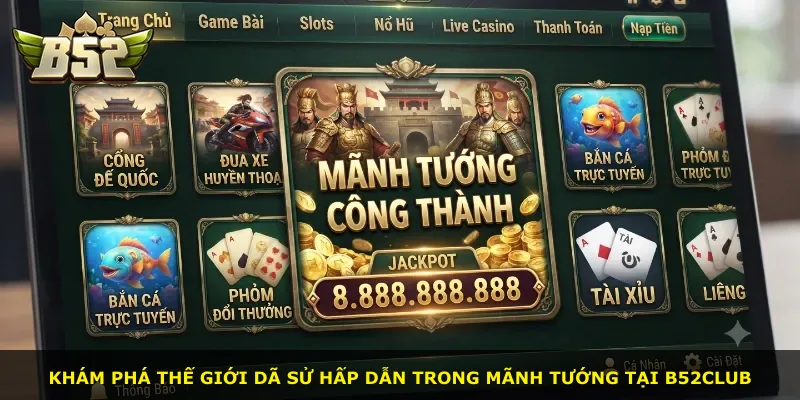 Khám phá thế giới dã sử hấp dẫn trong Mãnh Tướng tại B52club