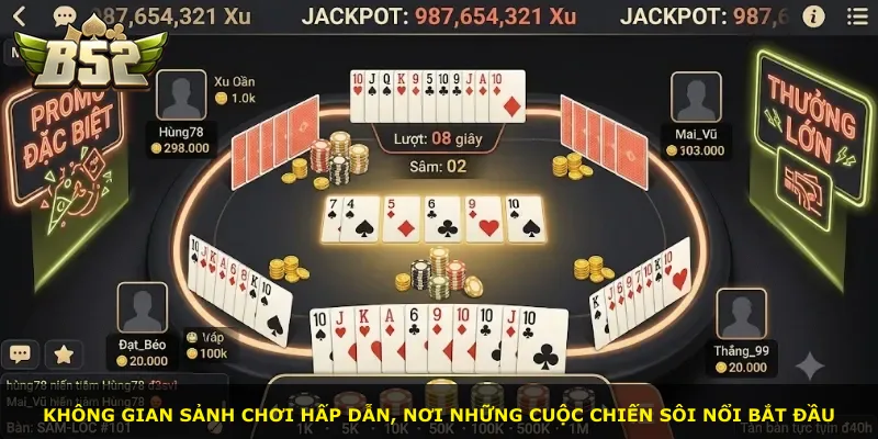 Không gian sảnh chơi hấp dẫn, nơi những cuộc chiến sôi nổi bắt đầu