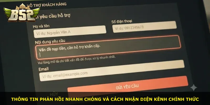 Thông tin phản hồi nhanh chóng và cách nhận diện kênh chính thức