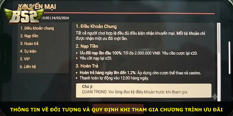 Thông tin về đối tượng và quy định khi tham gia chương trình ưu đãi